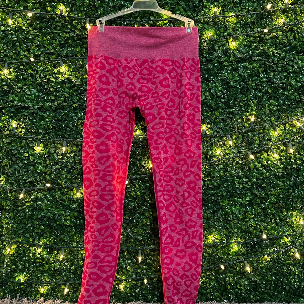 Pink Leopard Print Leggings